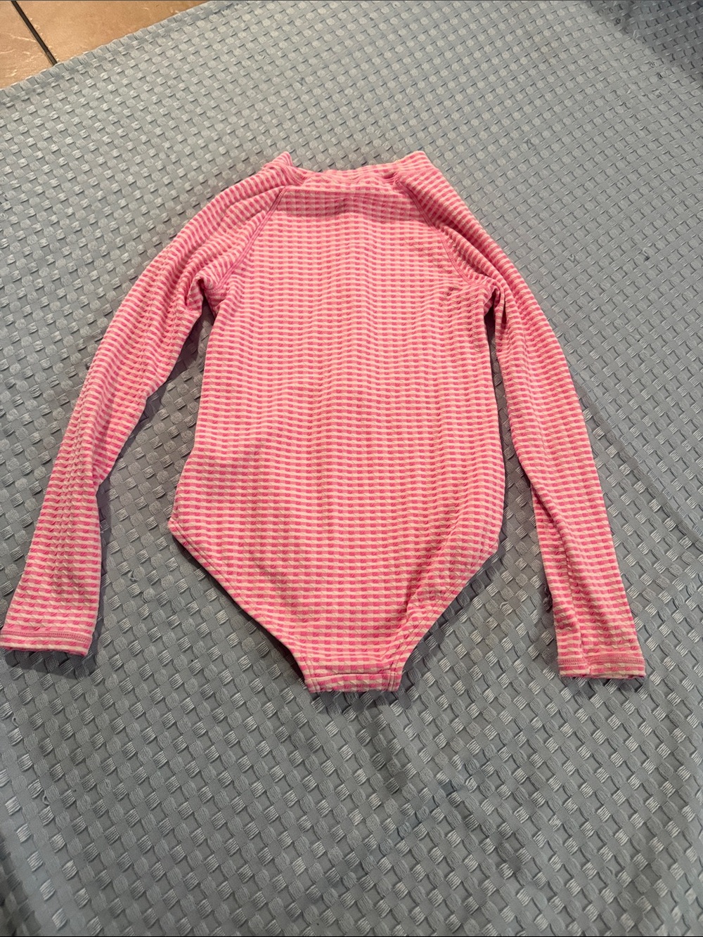 Girls' Pink Long-Sleeve One-Piece Swimsuit